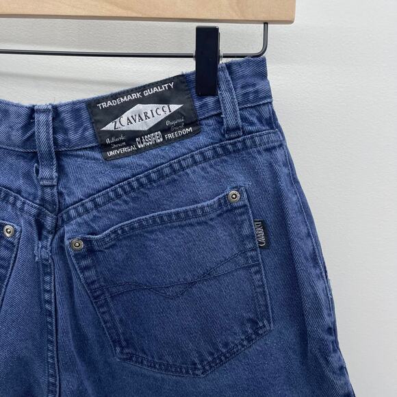 Y2K Z Cavaricci High Waist Mom Shorts‎ Indigo Blue Denim Wash Button Fly - Picture 3 of 6